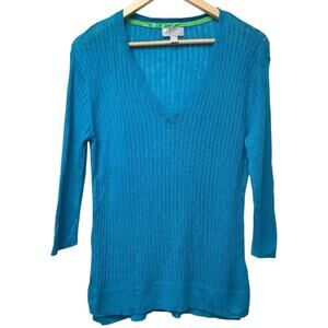 JCP Sweater Womens Medium Blue Ribbed
